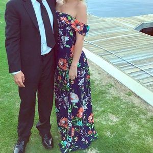 Lovely Floral Strapless Maxi Dress